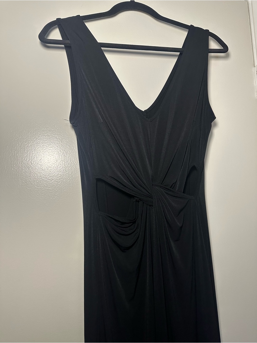 Glamorous Black Maxi Dress with Twist Front